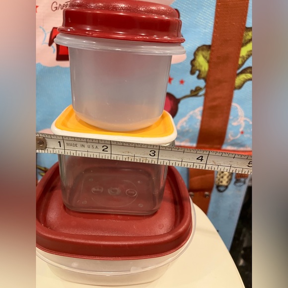 Tupperware Cream Gold with Red Container 9 pc Storage Set - Picture 5 of 16